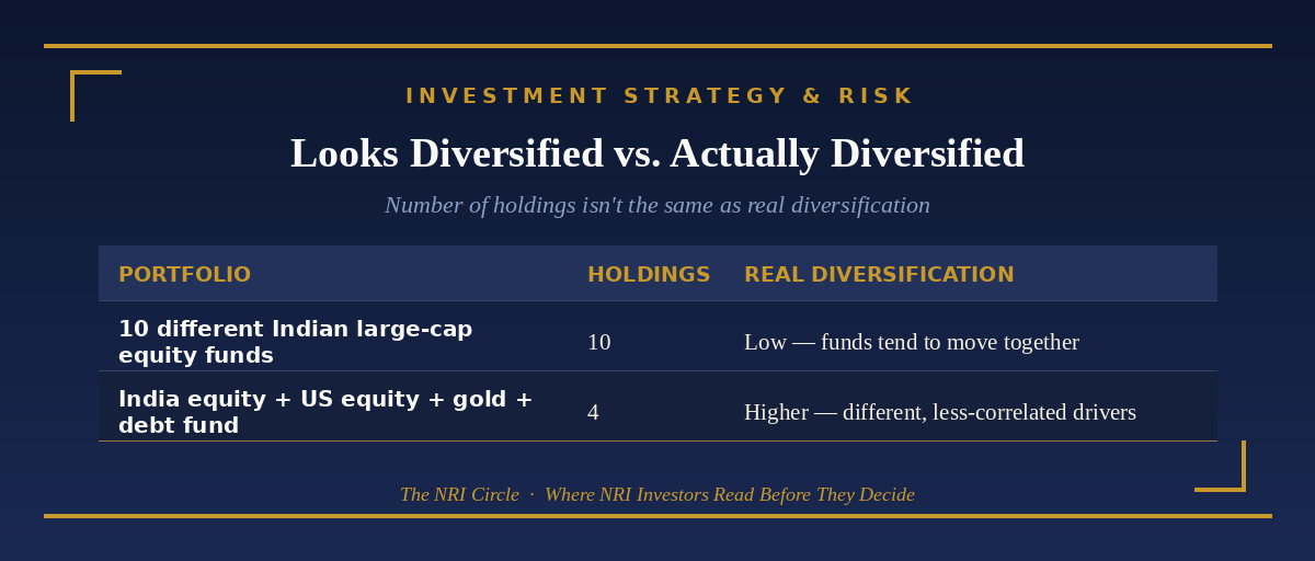 Looks diversified vs actually diversified comparison table