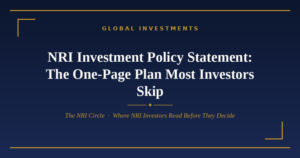 NRI investment policy statement one-page plan — The NRI Circle